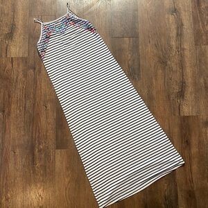 THML embroidered striped maxi dress
